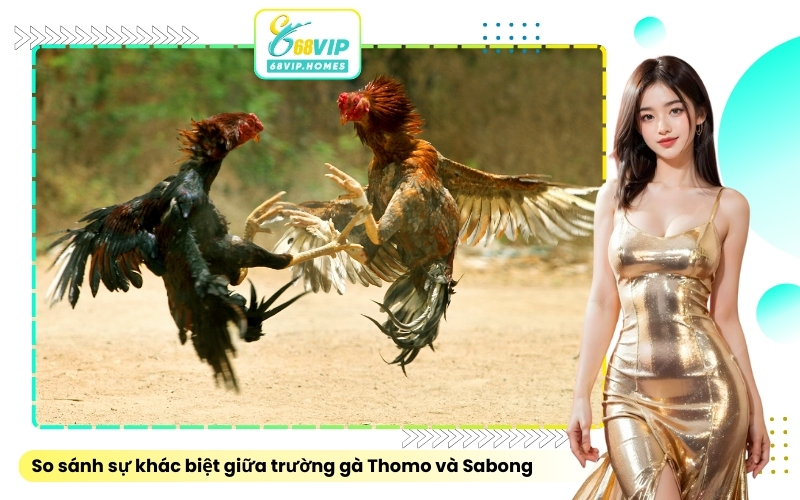 So sánh sự khác biệt giữa trường gà Thomo và Sabong